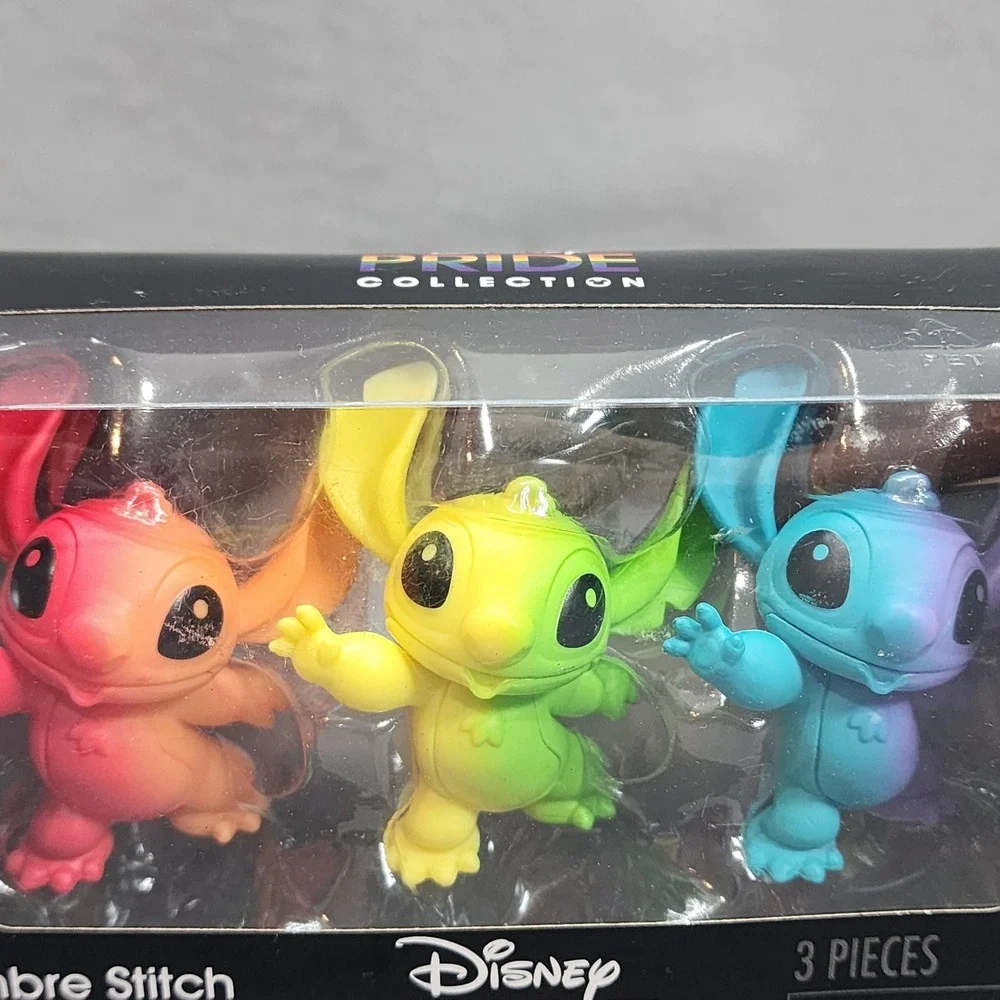 Disney Ombre Stitch Collector Set Pride Rainbow Figures Unisex 3pc Box Set 46019